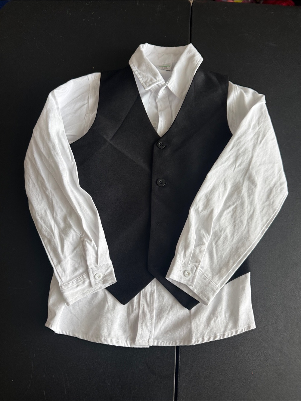 Classic Black Vest with White Dress Shirt